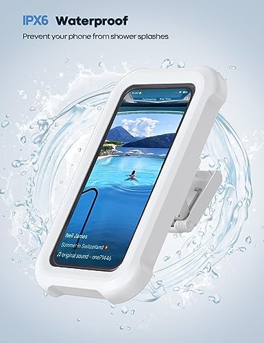 Lamicall Cep telefonu tutucu duş, cep telefonu tutucu – [IPx6 su geçirmez] 480° ayarlanabilir duş tutucu, banyo ve mutfak için, HD ekran, buğulanmaz, duş, cep telefonu duvar askısı, 4 – 7 inç akıllı