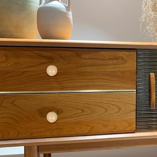 Mutfak Dolabı Topuzları, 12 Parça Yuvarlak Ahşap Dolap Topuzları, Çekmece Topuzları, Şifonyer Topuzları, Çekmece Kulpları, Şifonyer Çekmece Kulpları, Şifonyer Çekmeceleri için Topuzlar (Vernik)