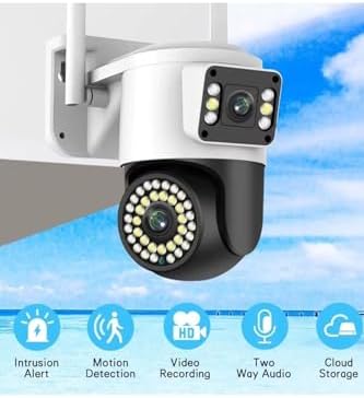 4MP Yoosee Çift Lens IP Kamera - WIFI Açık Otomatik İzleme, Su Geçirmez Kablosuz Güvenlik Ev Kamerası, Renkli Gece Görüş