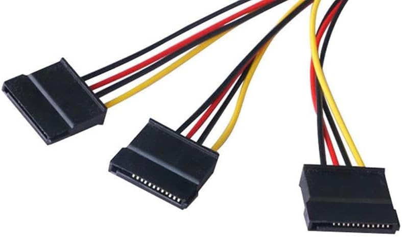 0151 Üçlü 3 Port ide Molex Sata Power Hdd 4 pin Güç Kablosu 4pin Molex erkek/ 3x 15pin SATA dişi 20 cm Sata Power 3lü çoklayıcı splitter