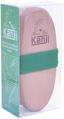 %100 Doğal At Kılı Masaj ve Kuru Fırçalama için Yeşil Kemerli Vücut Peeling Selülit Fırçası