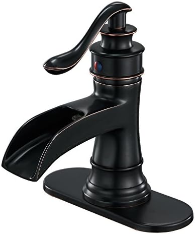 Şelale çıkışı, tek kollu lavabo musluğu, lavabo armatürü, orb yağı ovulmuş bronz, 9233