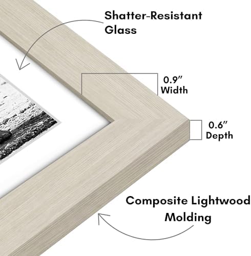 11x11 Resim Çerçevesi Açık Ahşapta - 8x8 Mat ve 11x11 Ekranlar Matsız - Kırılmaz Camlı Kompozit Ahşap - Duvar için Yatay ve Dikey Biçimler