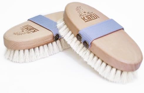 %100 Doğal At Kılı Masaj ve Kuru Fırçalama için Gri Kemerli Vücut Peeling Selülit Fırçası