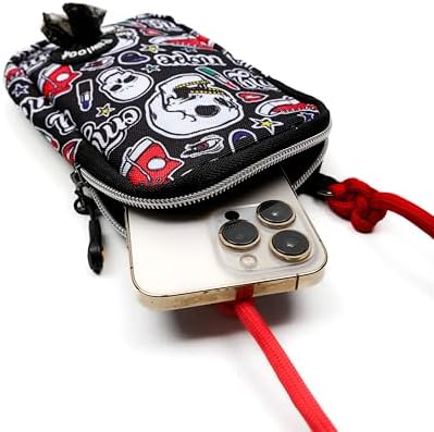 Pawlook Cep Telefonu Çantası –Dışkı Poşeti, Fermuarlı, Gizli Poşet Gözü, Köpek Gezdirme için İdeal,Skull