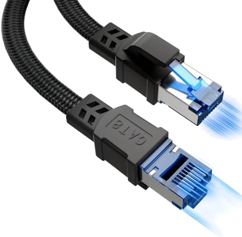 CAT 8 Ethernet Kablosu LAN Kablo 40Gbps 2000MHz Süper Hızlı Ağ Kablosu Gigabit PC, Laptop, PS5/4, Steam, Xbox, Switch (10 Metre)