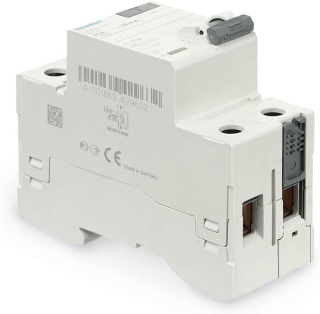 Kaçak Akım Rölesi 1x40A 30mA, 1F+N 70mm 5SV4314-0 Tip:AC Hata Akımı Koruma Anahtarı