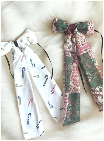 Dekoratif Saç Tokası Seti, Şeker Desenli ve Çiçek Desenli Fiyonk Model, 2'li