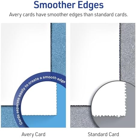 Besleme Teknolojisine Sahip Yazdırılabilir Çadır Kartları, 2,5 "x 8,5", Kabartmalı Kenarlıklı Beyaz, Lazer veya Mürekkep Püskürtmeli Yazıcılar için 100 Boş Yer Kartı (05305)