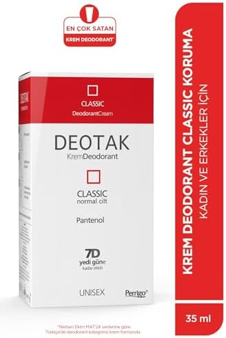 Deotak Classic Koruma 7 Güne Kadar Etkili Hassas Ciltler İçin Kadın - Erkek Kullanım Krem Deodorant 35 ml