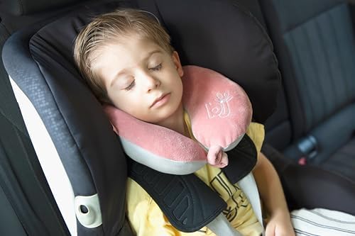 Bebek, çocuk seyahat yastığı, ultra yumuşak, boyun yastığı, baş desteği, boyun destek yastığı, seyahat uyku yastığı, araba, uçak için, pembe