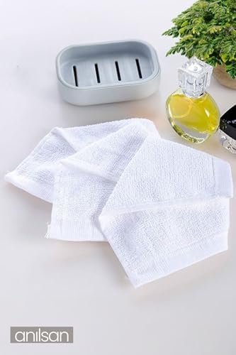 12'li Mini Havlu - 26x26 cm,%100 Pamuk, Bebek ve Çocuklar İçin, Yüz Havlusu Olarak Kullanıma Uygun