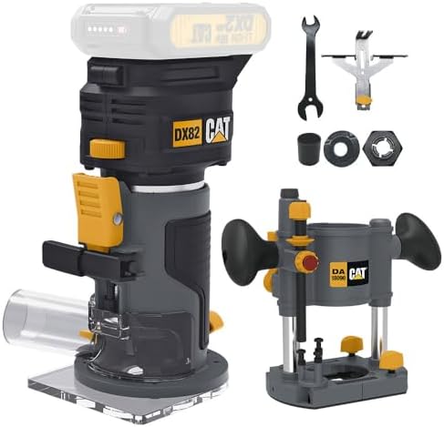 DX82B.3 18Volt Şarjlı Kömürsüz 6mm Devir Ayarlı Profesyonel Avuç İçi El Frezesi Formika Tıraşlama (Akü Dahil Değildir)