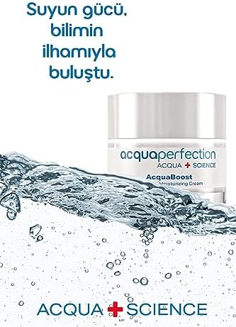 AcquaBoost Yoğun Nemlendirici & UVA-UVB Güneş Koruma SPF 30, Besleyici, Yenileyici, Nemlendirici Yüz Kremi 50ml, Tüm Ciltler için