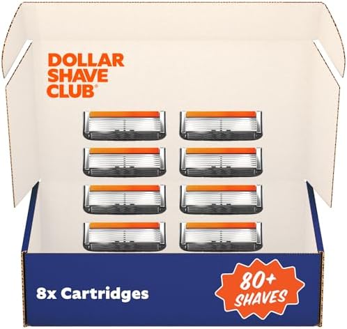 Dollar Shave Club | 6  Club Serisi Tıraş Makinesi Dolum Kartuşu, 8 Adet | Dahili Düzeltici Bıçaklı Hassas Kesim Paslanmaz Çelik Bıçaklar | MİRAS İLE UYUMLU DEĞİL
