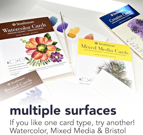 Yaratıcı Kartlar, Deckle Kenarlı Fildişi Rengi, 12,7 x 17,5 cm, 50'li Paket, Zarflar Dahildir - Düğünler, Etkinlikler, Doğum Günleri için Boş Tebrik Kartları