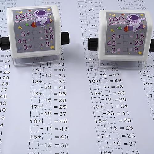 Toplama ve Çıkarma İşlemi Alıştırma Test Kaşesi – Matematik Eğitim Oyuncağı | Ayarlanabilir Rulo Damga | Eğlenceli Matematik Soruları | 1-100 Arası Sayılar | Çocuklar için Pratik ve Öğrenme Arac