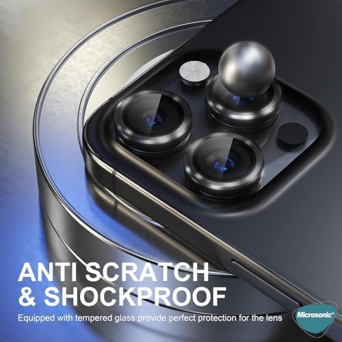 16 Pro Tekli Kamera Lens Koruma Camı Siyah [ 16 Pro ile Uyumlu Kamera Koruyucu Film - Siyah]