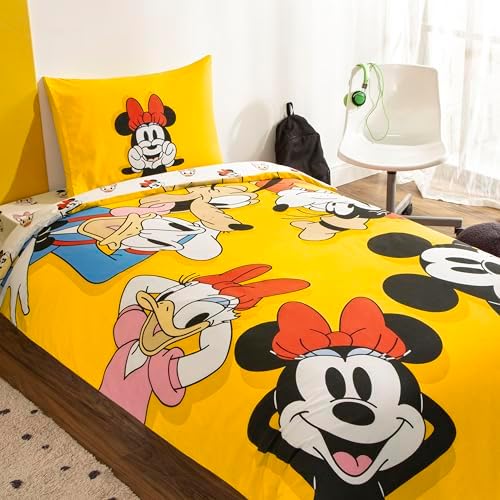 & Standart Pamuk Nevresim Takımı, Siyah, Sarı, Kırmızı, Tek Kişilik