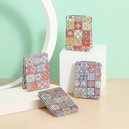 Promosyonca Dekoratif Mozaik Desenli Cep Aynası, Dikdörtgen, Renkli