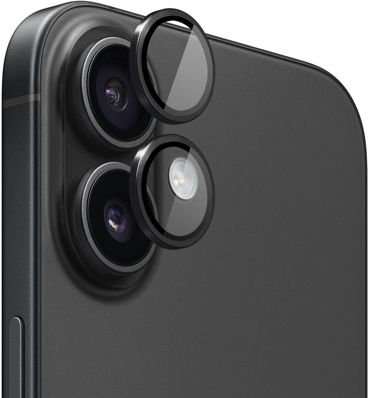 16 Plus Tekli Kamera Lens Koruma Camı Siyah [ 16 Plus ile Uyumlu Kamera Koruyucu Film - Siyah]