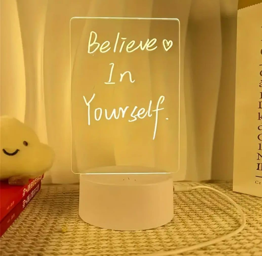 Işıklı Not Tahtası USB ile Çalışan Mesaj Panosu Gece Lambası Dekor