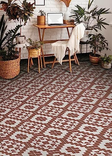 12 inç x 12 inç Terracotta Matias Peel & Stick Yer Karosu