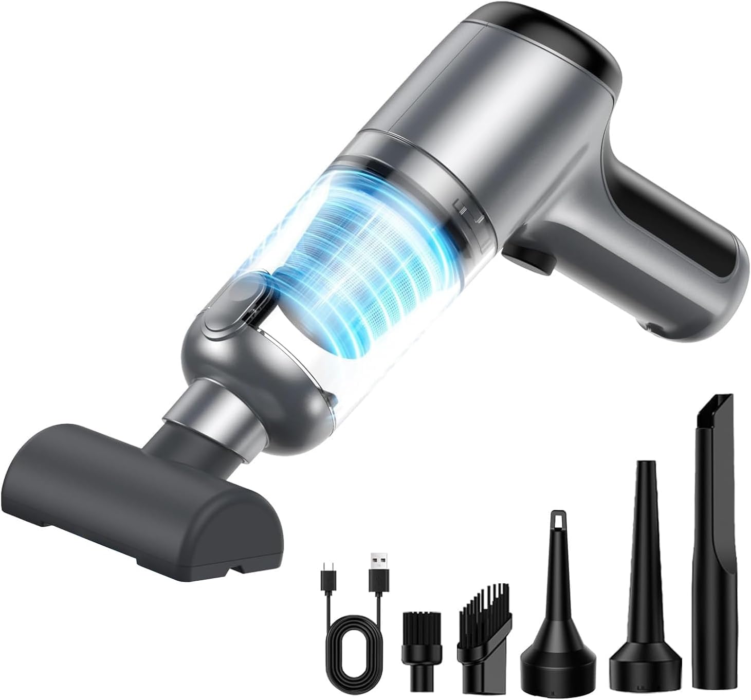 Araba Süpürgesi Taşınabilir Kablosuz, 3'ü 1 Arada Şarj Edilebilir Süpürge, 18000 PA Yüksek Güçlü Fırçasız Motor, 4000mAh, Ev, Ofis, Bilgisayar için Çoklu Başlıklı Taşınabilir Süpürge, LT-126