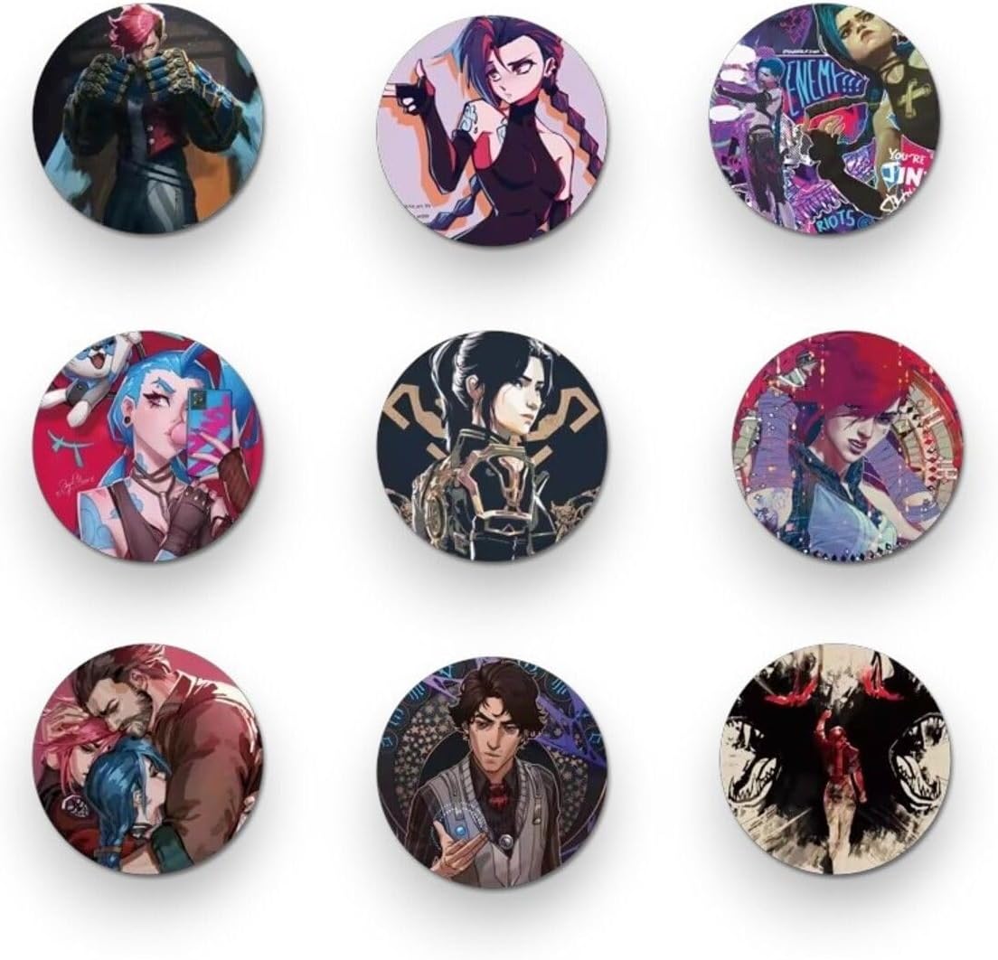 9 Adet Arcane Jinx Temalı Rozet 44 Mm, 684984684918564