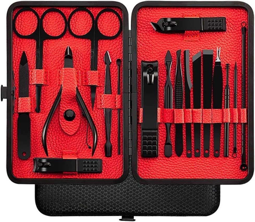 18 Parça Manikür Pedikür Seti Kişisel Bakım Tırnak Makası Seti Profesyonel Pedikür El Ve Ayak Bakım Kiti Erkek Ve Kadınlar İçin 18 Adet Paslanmaz Çelik Harika Takım (18 Parça)