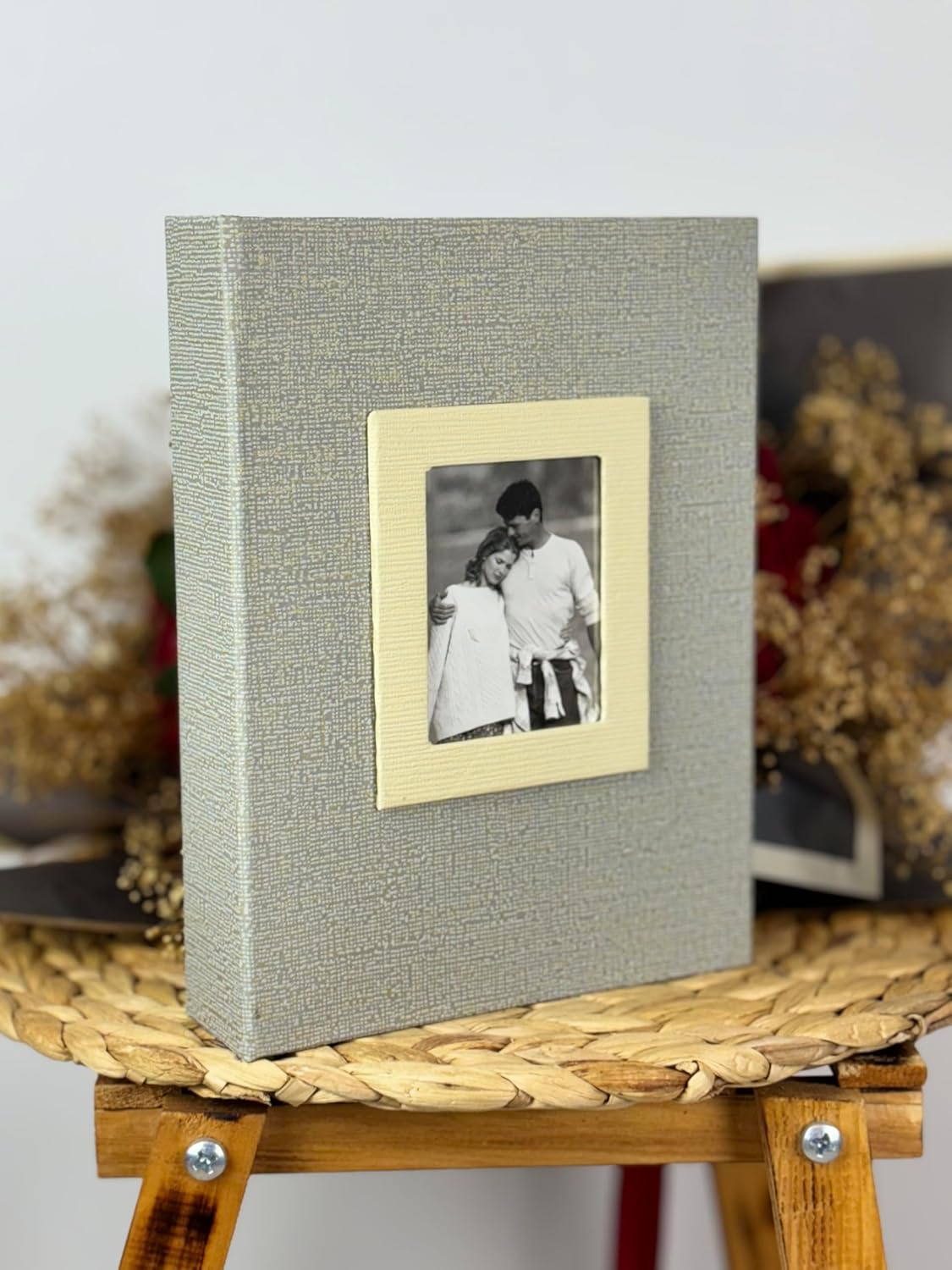 10x15cm 200 Fotoğraf Kapasiteli Lüks Çerçeveli Koton Fotoğraf Albümü 46200-V