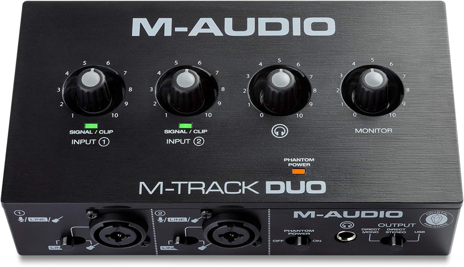 M-AUDIO M-Track Duo - USB Ses Arayüzü, İkili XLR, Hat ve DI Girişleri ile Kayıt, Yayın ve Podcasting için, Artı Yazılım Paketi de Dahil