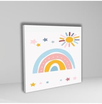 Alternative view of 3'lü Kare Kanvas Bebek Odası ve Mavi Bulut Tablo Seti 50 x 50 gartNM2048