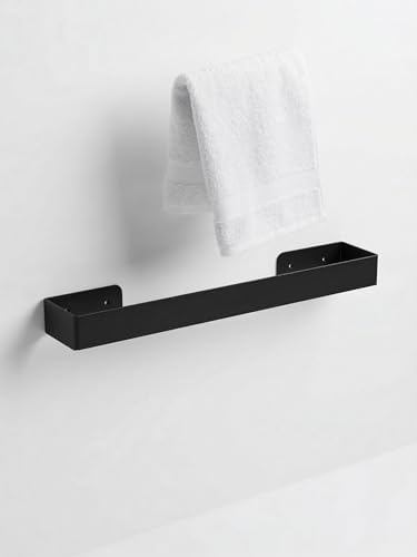 40 Cm Yapışkanlı Havlu Askısı Metal Havluluk Delmeden Montaj Banyo Havlu Askılığı Mutfak Havlu Tutucu Lavabo Yanı Havlu Askısı Siyah Duvar Havluluk (Siyah)