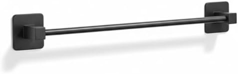 Siyah Uzun Havluluk – Duvara Monte Yapışkanlı Metal Havlu Askısı 42 cm, Mat Siyah Banyo Aksesuarı