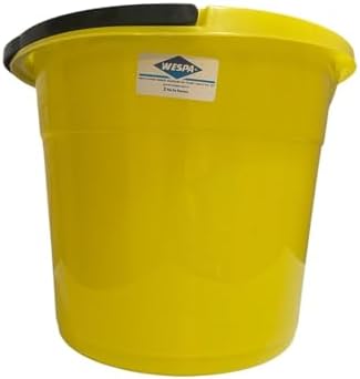 WESPA Sarı Plastik Su Kovası, 3 No, Siyah Kulplu, Dayanıklı Temizlik Malzemesi 10 litre