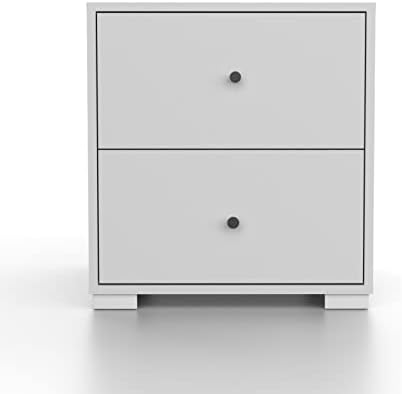 2 Çekmeceli Yatak Odası Başucu Komodin – Minimal Modern Tasarım – Şifonyer Tarzı Komodin - KMD104 Beyaz 42x46x43