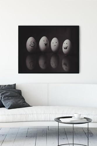 (pster11754) Komik Yumurtalar Eğlenceli Mizahi Çerçeveli Tablo (50x70cm)