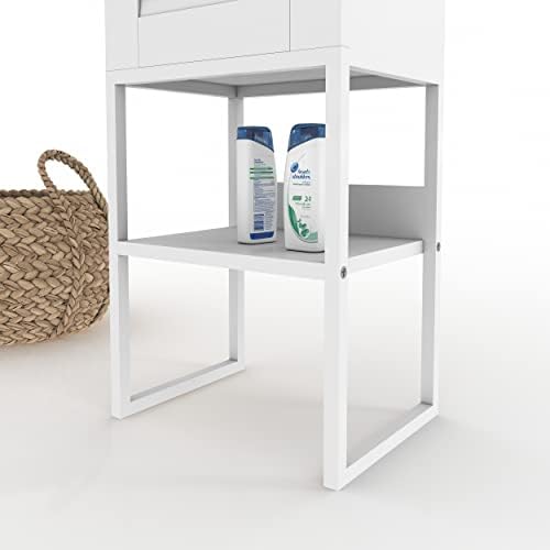 BNY130-Beyaz Panjur Kapaklı Metal Ayaklı Banyo Dolabı
