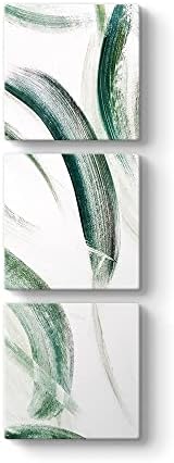 Yosun Yeşili Kanvas Tablo 50 x 156-3 Parçalı