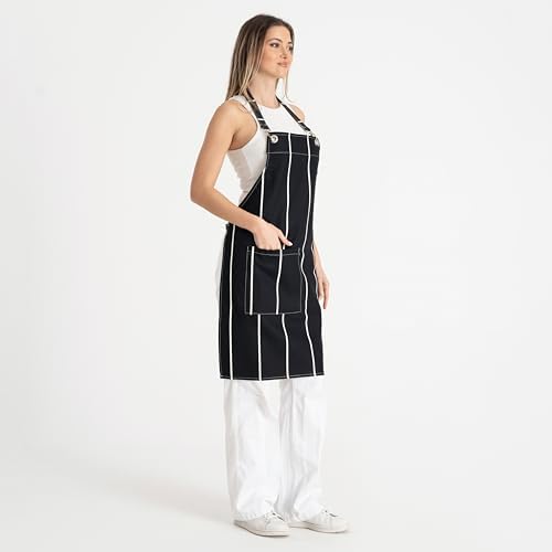 Büyük Cepli Mutfak Önlüğü, Yetişkinler için Siyah Önlük, Erkekler Kadınlar için Pişirme Önlükleri, Barbekü Önlükleri Ev, Restoran, El Sanatları, Bahçe, Barbekü, Okul - Görsel 3
