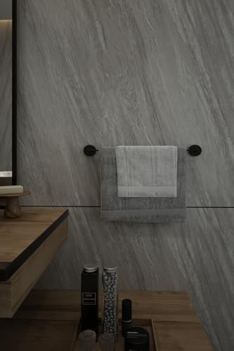 Siyah Uzun Havluluk Havlu Askısı Banyo Askısı 40 cm - Delmeye Son İster Yapıştır İster Montajla