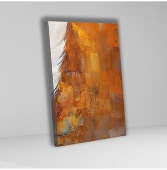 Alternative view of 3'lü Kanvas Tablo Seti Yağlı Boya Dokulu Beyaz Şans Tüyü Görseli 40 x 60 gartNM1717