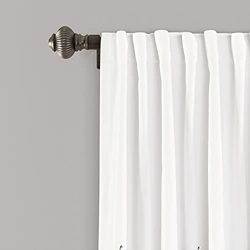 Lush Zuri Flora Oda Karartma Pencere Perdesi Panel Çifti, 160 cm Uzunluk x 132 cm Genişlik, Mavi ve - Görsel 4