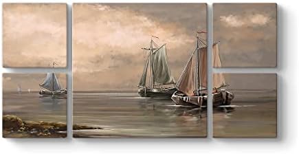 Alternative view of Yelkenli Tekneler Tablosu 126 x 63-5 Parçalı