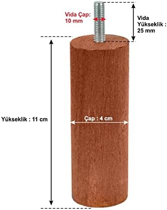 Alternative view of Ahşap Mobilya Koltuk Kanepe Ayağı Vida Çapı 10 mm Kahverengi