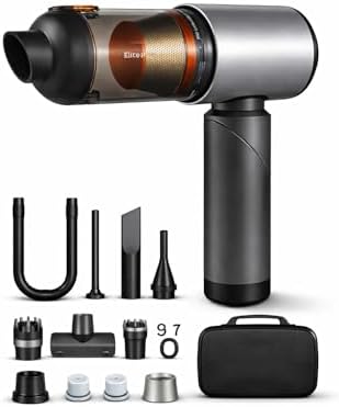 20.000 Pa Kablosuz El Süpürgesi – 120W Güç, 7800 mAh Batarya, 200 ml Toz Haznesi, 8 Başlıklı, Taşıma Çantalı Mini Araç & Ev Süpürgesi (GRİ)
