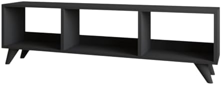 Alternative view of Tina TV Sehpası – 120 cm Açık Meşe Renkli, Retro Tarz Ahşap Ayaklı Minimal TV Sehpası,
