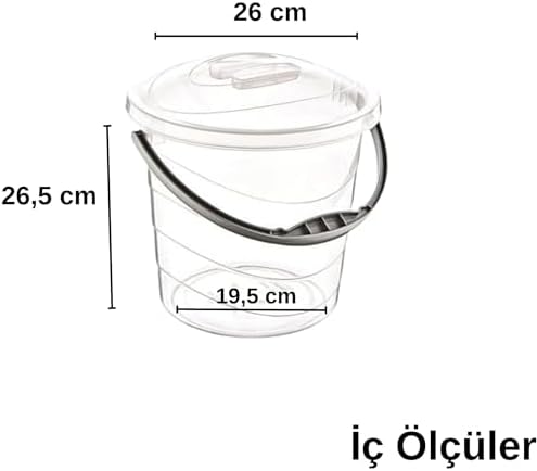 Alternative view of Şeffaf Plastik Su Kovası, Kulplu (10 L)