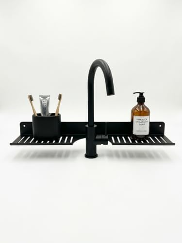 Alternative view of Eviye Önü Organizer Rafı Metal Lavabo Üstü Raf Mutfak Evye Üstü Organizer Duvara Yapışkanlı Delmeden Montaj Lavabo Arkası Raf Süngerlik Sabunluk Mutfak Rafı